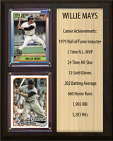 Willie Mays San Francisco Giants HOF Fan Gift Plaque 8x10 Stats 2 Cards Topps Donruss Panini 2024 2025 2026