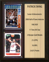 Patrick Ewing New York Knicks HOF Fan Gift Plaque 8x10 Stats 2 Cards Panini Donruss Hoops Prizm Topps 2024 2025 2026