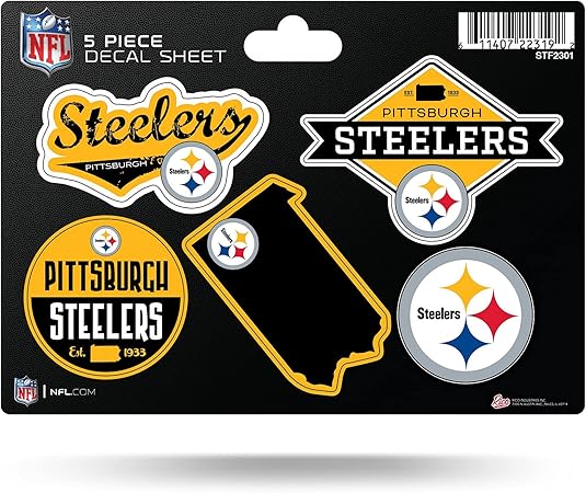 NFL 5-Pc Sticker Sheet - All Football Teams - Rico Industries - Car Wall Decal - PERFECT GIFT