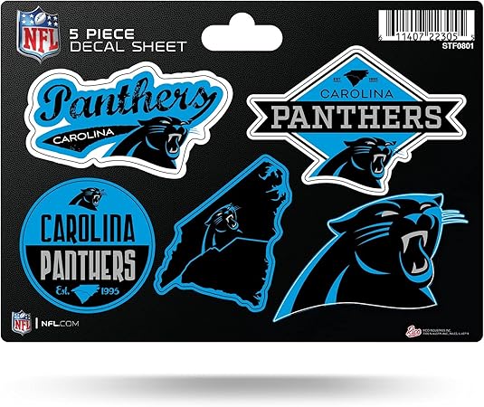 NFL 5-Pc Sticker Sheet - All Football Teams - Rico Industries - Car Wall Decal - PERFECT GIFT