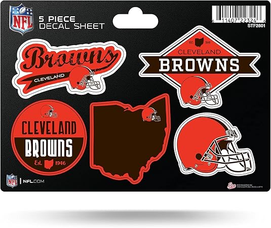 NFL 5-Pc Sticker Sheet - All Football Teams - Rico Industries - Car Wall Decal - PERFECT GIFT