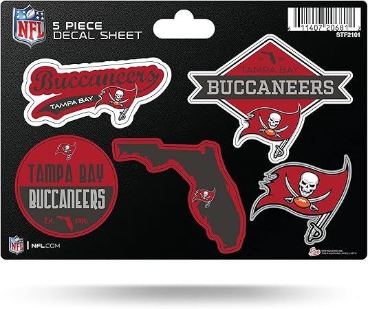 NFL 5-Pc Sticker Sheet - All Football Teams - Rico Industries - Car Wall Decal - PERFECT GIFT