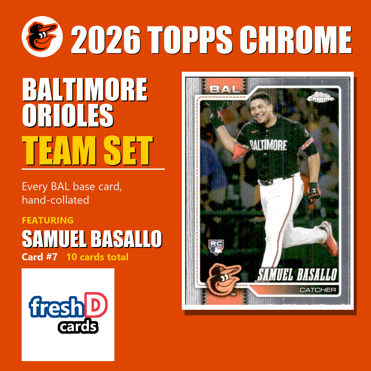 Baltimore Orioles 2026 Topps Chrome team set