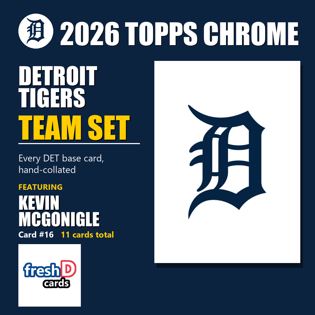 Detroit Tigers 2026 Topps Chrome team set