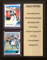 Julius Peppers Carolina Panthers Hall of Fame Stats Plaque 8x10 2 Cards Prizm, Donruss, Score 2024 2025 2026