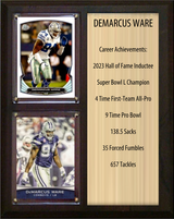 DeMarcus Ware Dallas Cowboys Hall of Fame Stats Plaque 8x10 2 Cards Prizm, Donruss, Score 2024 2025 2026