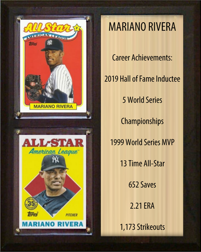 Mariano Rivera New York Yankees HOF Fan Gift Plaque 8x10 Stats 2 Cards Topps Donruss Panini 2024 2025 2026
