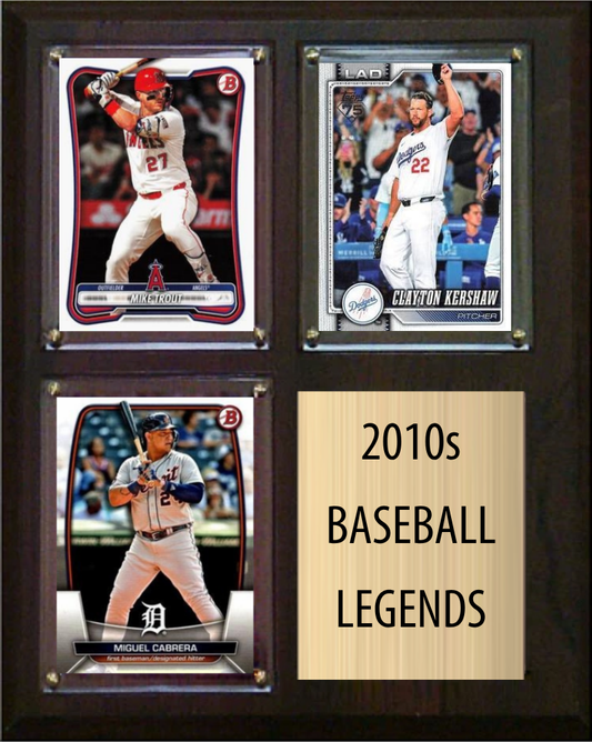 2010s Baseball Legends 3-Card Fan Cave Plaque