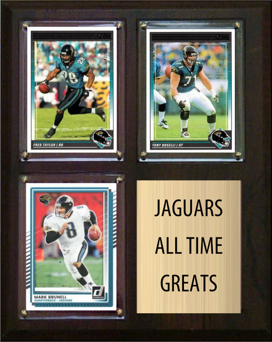 Jacksonville Jaguars All-Time Greats Fan Cave Plaque 8x10 3 Cards Fred Taylor Tony Boselli Mark Brunell