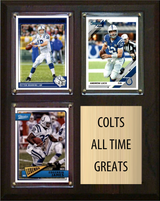 Indianapolis Colts All-Time Greats Fan Cave Plaque 8x10 3 Cards Peyton Manning Andrew Luck Edgerrin James