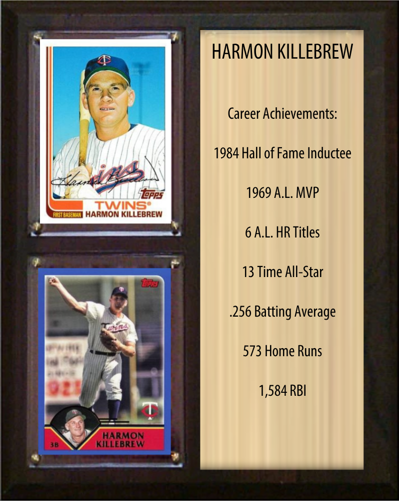 Harmon Killebrew Minnesota Twins Hall of Fame Stats Plaque 8x10 2 Cards Topps, Bowman 2024 2025 2026