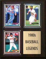 1980s Baseball Legends 3-Card Fan Cave Plaque