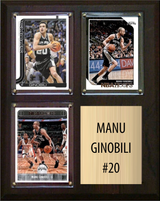Manu Ginobili San Antonio Spurs Hall of Fame Fan Gift Plaque 8x10 3 Cards Hoops, Prizm, Donruss 2024 2025 2026