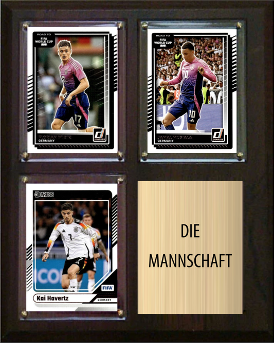 2026 Team Germany World Cup Soccer Plaque 8x10 Wirtz Musiala Havertz 3 Donruss Cards Fan Gift