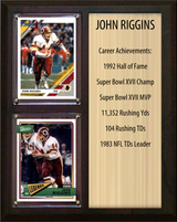 John Riggins Washington Commanders Hall of Fame Stats Plaque 8x10 2 Cards Prizm, Donruss, Score 2024 2025 2026
