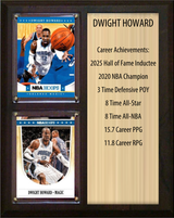 Dwight Howard Orlando Magic Hall of Fame Stats Plaque 8x10 2 Cards Hoops, Prizm, Donruss 2024 2025 2026