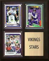 Minnesota Vikings Stars 2026 Fan Cave Plaque 8x10 3 Cards - Jefferson, Addison, Hockenson