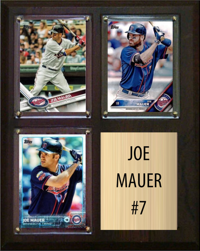 Joe Mauer Minnesota Twins 2024 MLB HOF 2 Card Stats Plaque 8" x 10"