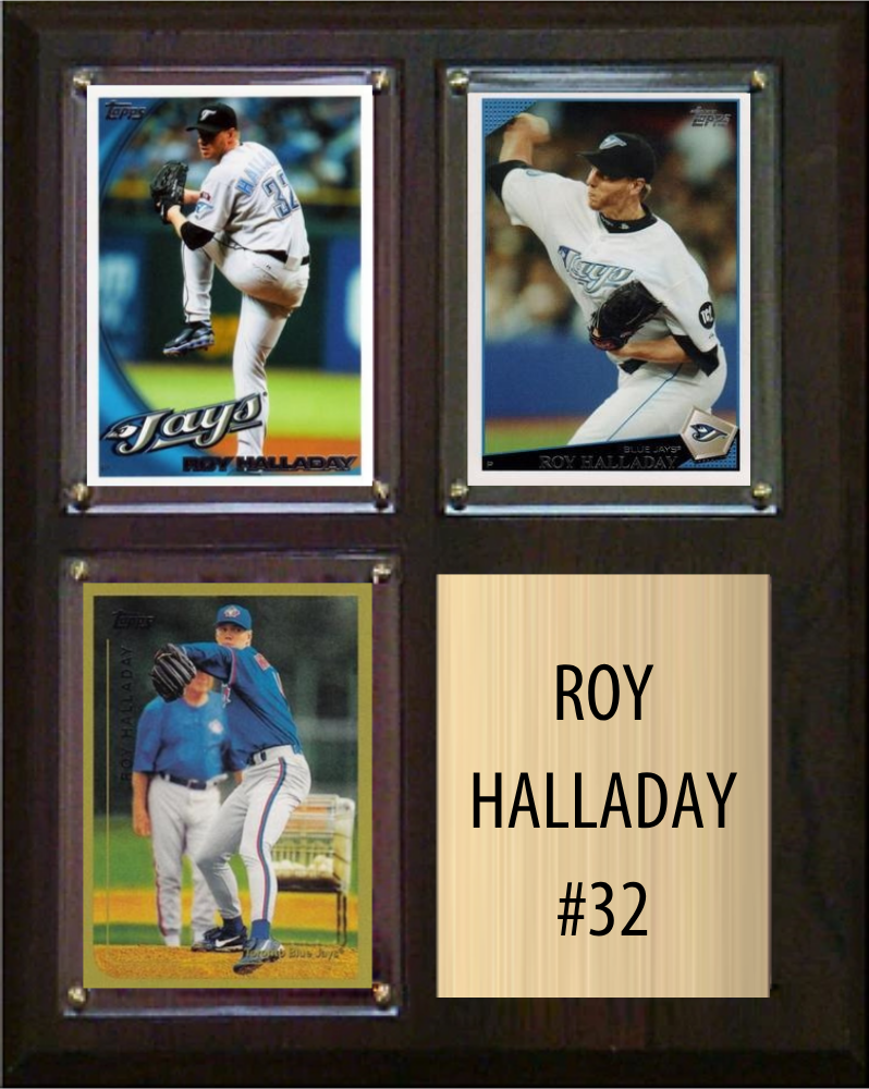 Roy Halladay Toronto Blue Jays Fan Gift Plaque 8x10 3 Cards Topps, Bowman 2024 2025 2026