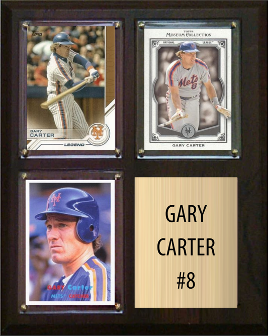 Gary Carter New York Mets Fan Gift Plaque 8x10 3 Cards Topps, Bowman 2024 2025 2026