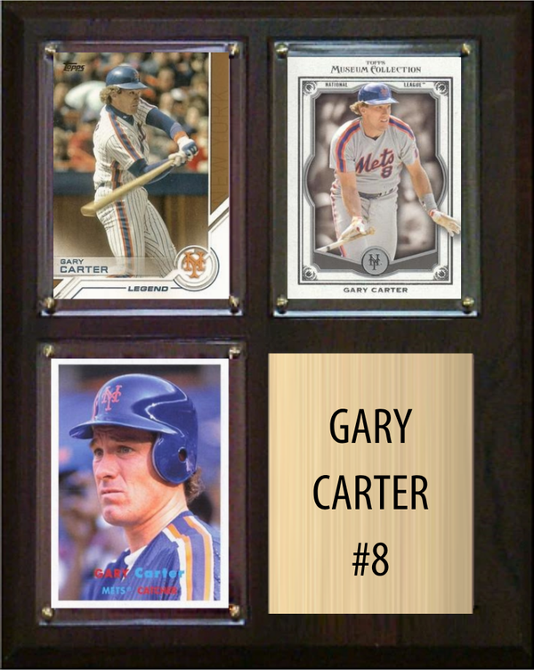 Gary Carter New York Mets Fan Gift Plaque 8x10 3 Cards Topps, Bowman 2024 2025 2026