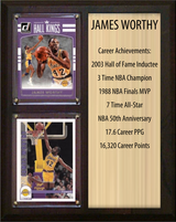 James Worthy Los Angeles Lakers Hall of Fame Stats Plaque 8x10 2 Cards Hoops, Prizm, Donruss 2024 2025 2026