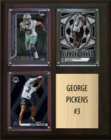 George Pickens Dallas Cowboys Fan Gift Plaque 8x10 3 Cards Prizm, Donruss, Score 2024 2025 2026