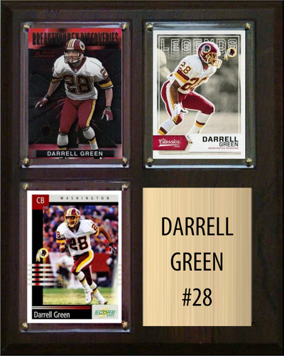 Darrell Green Washington Commanders Hall of Fame Fan Gift Plaque 8x10 3 Cards Prizm, Donruss, Score 2024 2025 2026
