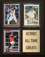 Houston Astros All-Time Greats Fan Cave Plaque 8x10 3 Cards Topps Bowman 2024 2025 2026