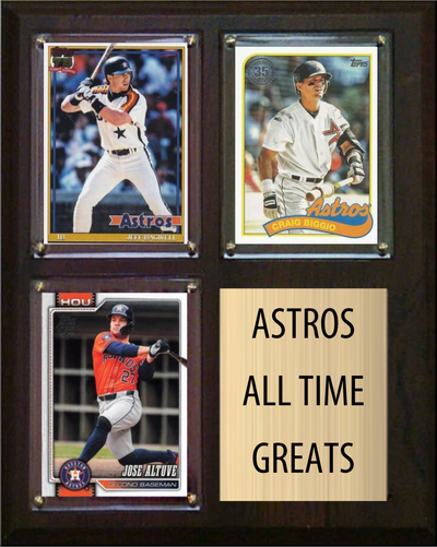 Houston Astros All-Time Greats Fan Cave Plaque 8x10 3 Cards Topps Bowman 2024 2025 2026