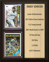 Randy Johnson Seattle Mariners HOF Fan Gift Plaque 8x10 Stats 2 Cards Topps Donruss Panini 2024 2025 2026