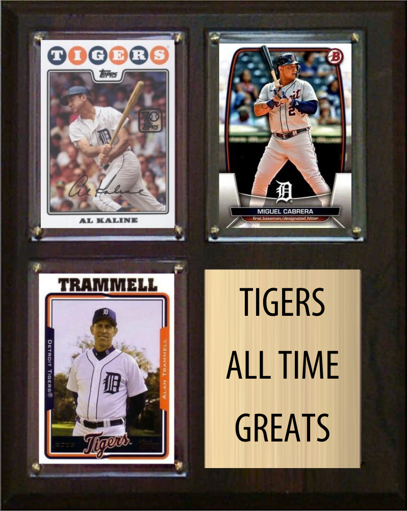 Detroit Tigers All-Time Greats Fan Cave Plaque 8x10 3 Cards Topps Bowman 2024 2025 2026