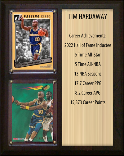 Tim Hardaway Golden State Warriors Hall of Fame Stats Plaque 8x10 2 Cards Hoops, Prizm, Donruss 2024 2025 2026