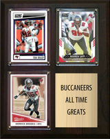 Tampa Bay Buccaneers All-Time Greats Fan Cave Plaque 8x10 3 Cards Tom Brady Warren Sapp Derrick Brooks