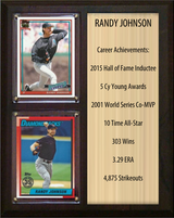 Randy Johnson Arizona Diamondbacks HOF Fan Gift Plaque 8x10 Stats 2 Cards Topps Donruss Panini 2024 2025 2026