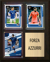 Italy Soccer Plaque 8x10 Barella Donnarumma Tonali 3 Donruss Cards Fan Gift