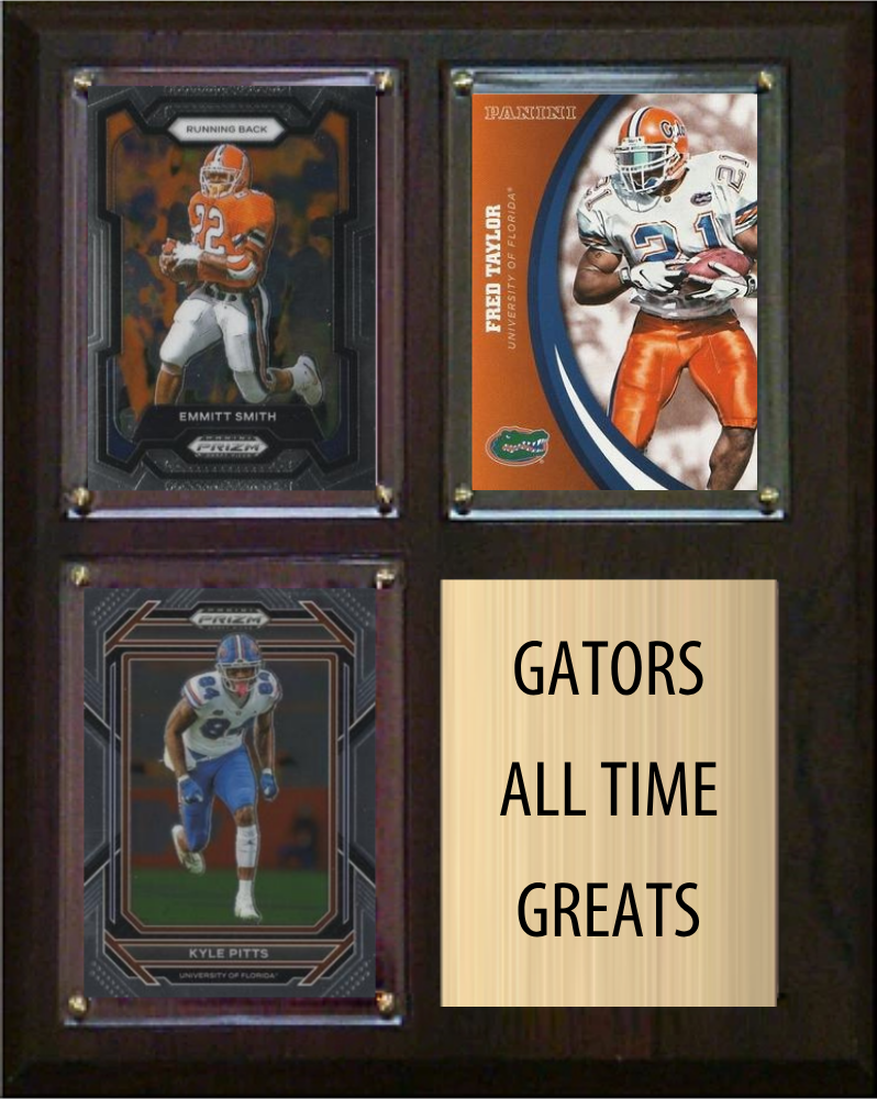 Florida Gators All-Time Greats 8x10 Plaque 3 Cards Emmitt Smith Fred Taylor Kyle Pitts