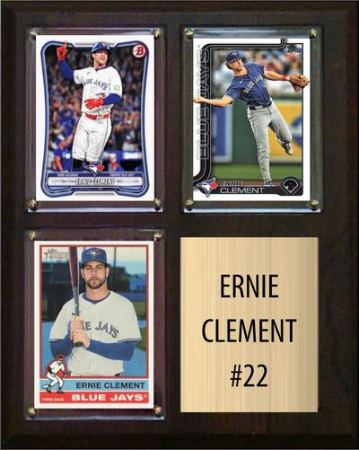 Ernie Clement Toronto Blue Jays Fan Gift Plaque 8x10 3 Cards Topps, Bowman 2024 2025 2026