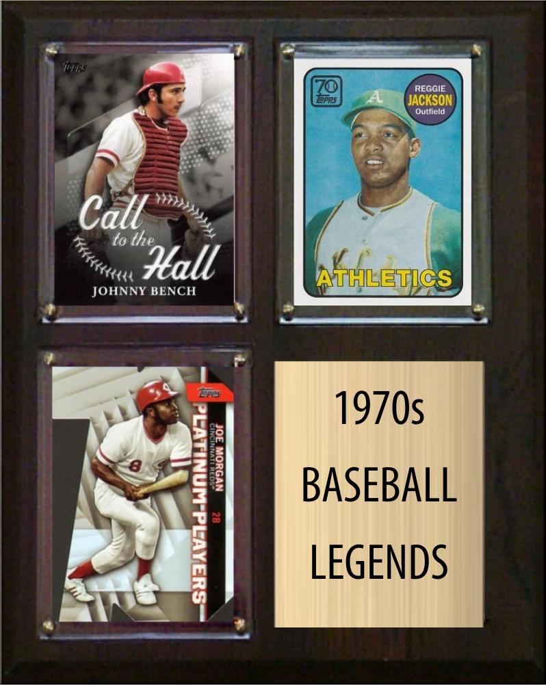 1970s Baseball Legends 3-Card Fan Cave Plaque