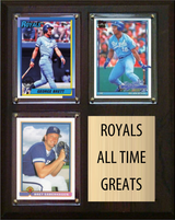 Kansas City Royals All-Time Greats Fan Cave Plaque 8x10 3 Cards Topps Bowman 2024 2025 2026