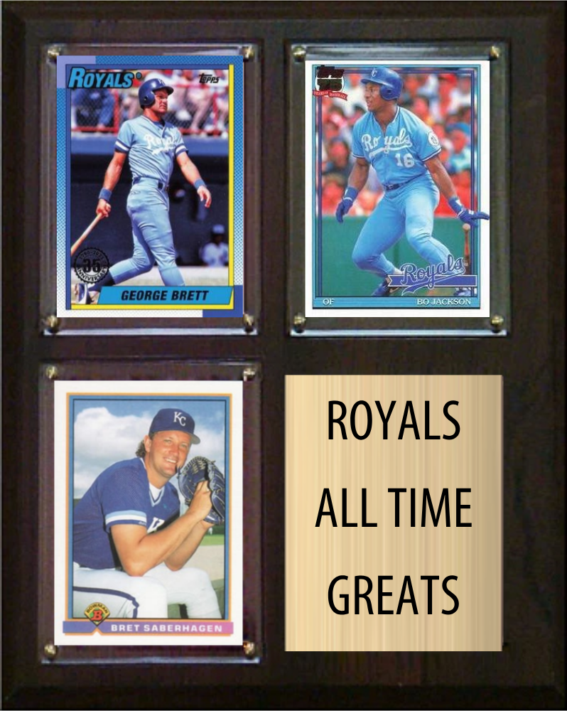 Kansas City Royals All-Time Greats Fan Cave Plaque 8x10 3 Cards Topps Bowman 2024 2025 2026
