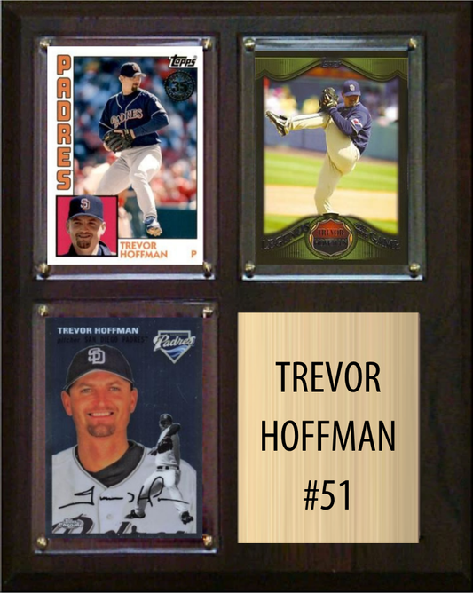 Trevor Hoffman San Diego Padres Hall of Fame Fan Gift Plaque 8x10 3 Cards Topps, Bowman 2024 2025 2026