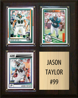 Jason Taylor Miami Dolphins Hall of Fame Fan Gift Plaque 8x10 3 Cards Prizm, Donruss, Score 2024 2025 2026