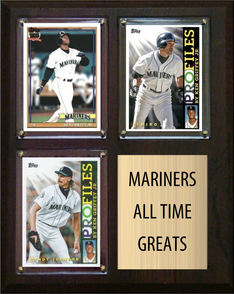 Seattle Mariners All-Time Greats Fan Cave Plaque 8x10 3 Cards Topps Bowman 2024 2025 2026