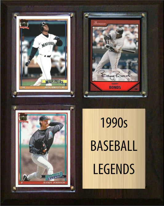 1990s Baseball Legends 3-Card Fan Cave Plaque