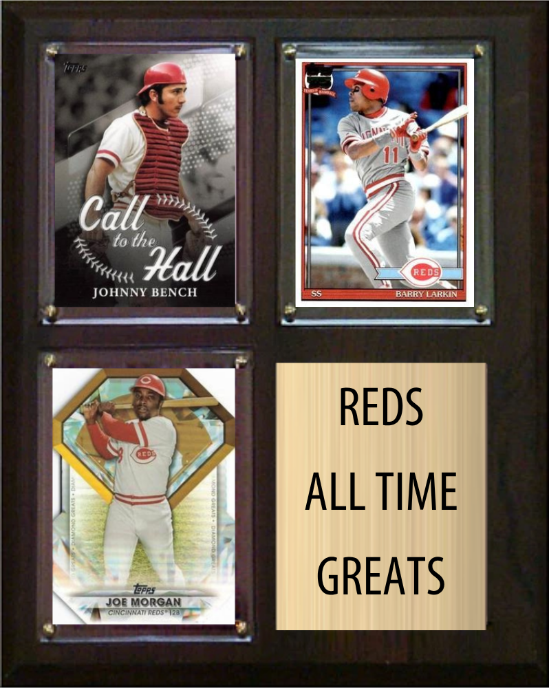 Cincinnati Reds All-Time Greats Fan Cave Plaque 8x10 3 Cards Topps Bowman 2024 2025 2026