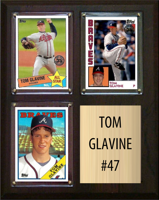 Tom Glavine Atlanta Braves HOF Fan Gift Plaque 8x10 3 Cards Topps Donruss Panini 2024 2025 2026