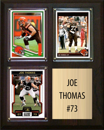 Joe Thomas Cleveland Browns Hall of Fame Fan Gift Plaque 8x10 3 Cards Prizm, Donruss, Score 2024 2025 2026