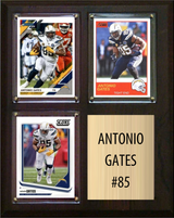 Antonio Gates Los Angeles Chargers Hall of Fame Fan Gift Plaque 8x10 3 Cards Prizm, Donruss, Score 2024 2025 2026
