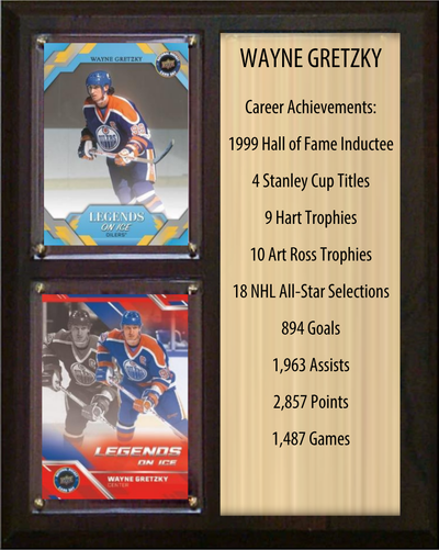 Wayne Gretzky Edmonton Oilers HOF Fan Gift Plaque 8x10 Stats 2 Cards Upper Deck Parkhurst O-Pee-Chee Topps 2024 2025 2026